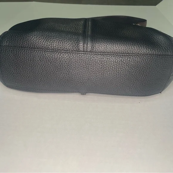 Brighton Brown/Black Hobo Leather Shoulder Bag Silver Heart Charm  Purse - Picture 7 of 15